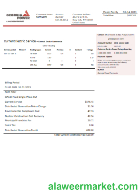 Georgia Power utility business bill SCR